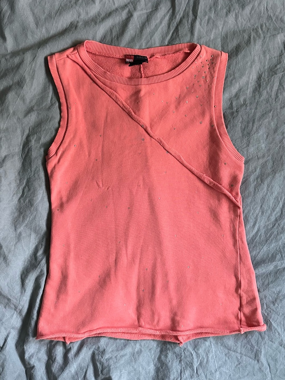 Vintage Y2K DIESEL sleeveless sweatshirt top